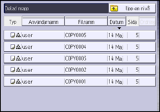Bild av användarpanelens skärm