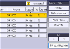 Bild av användarpanelens skärm