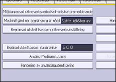 Bild av användarpanelens skärm