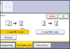 Bild av användarpanelens skärm