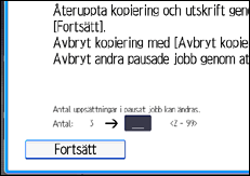 Bild av användarpanelens skärm