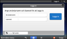 Bild av användarpanelens skärm