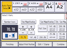 Operation panel screen illustration