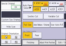 Operation panel screen illustration