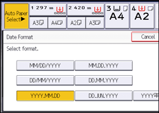 Operation panel screen illustration