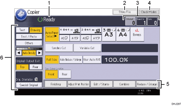 Operation panel screen illustration numbered callout illustration