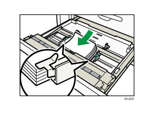 Cut paper tray illustration