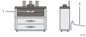 Illustration of output tray numbered callout illustration
