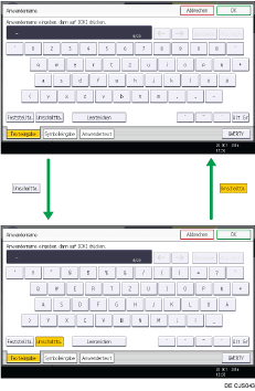 Abbildung der Tasten