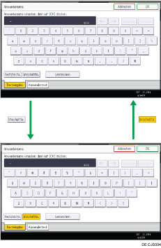 Abbildung der Tasten