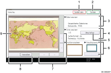 Nummerierte Abbildung Bedienfeld-Display