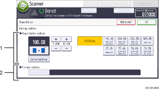 Nummerierte Abbildung Bedienfeld-Display