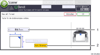Nummerierte Abbildung Bedienfeld-Display