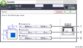 Nummerierte Abbildung Bedienfeld-Display