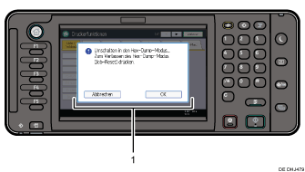 Nummerierte Abbildung des Bedienfelds
