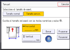 Ilustración de la pantalla panel de mandos