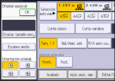 Ilustración de la pantalla panel de mandos