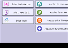 Ilustración de la pantalla panel de mandos