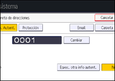 Ilustración de la pantalla panel de mandos