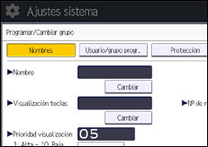 Ilustración de la pantalla panel de mandos