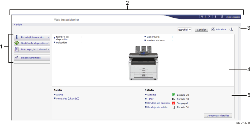 Ilustración de llamada numerada de ilustración de pantalla del explorador Web