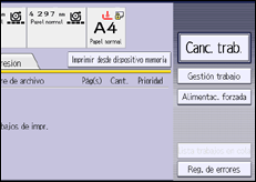 Ilustración de la pantalla panel de mandos