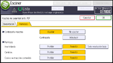 Ilustración de la pantalla panel de mandos