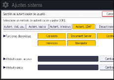 Ilustración de la pantalla panel de mandos