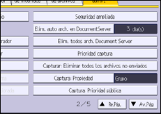 Ilustración de la pantalla panel de mandos