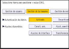 Ilustración de la pantalla panel de mandos