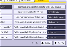 Ilustración de la pantalla panel de mandos