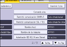 Ilustración de la pantalla panel de mandos