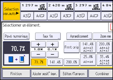 Illustration de l'écran du panneau de commande
