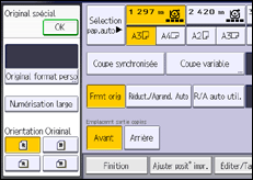 Illustration de l'écran du panneau de commande
