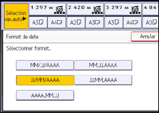 Illustration de l'écran du panneau de commande