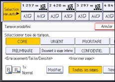Illustration de l'écran du panneau de commande