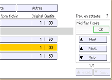 Illustration de l'écran du panneau de commande