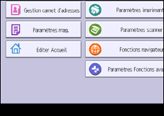 Illustration de l'écran du panneau de commande