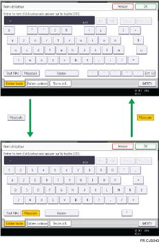 Illustration des touches