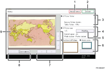 Illustration numérotée du panneau de commande
