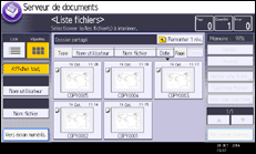 Illustration de l'écran du panneau de commande
