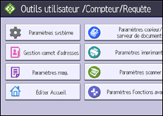 Illustration de l'écran du panneau de commande