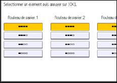 Illustration de l'écran du panneau de commande