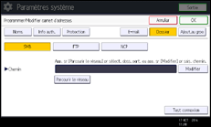 Illustration de l'écran du panneau de commande