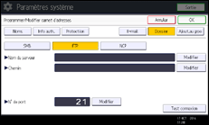 Illustration de l'écran du panneau de commande