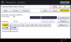 Illustration de l'écran du panneau de commande