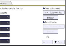 Illustration de l'écran du panneau de commande