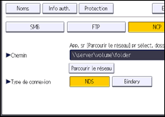 Illustration de l'écran du panneau de commande