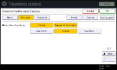 Illustration de l'écran du panneau de commande