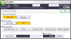 Illustration de l'écran du panneau de commande